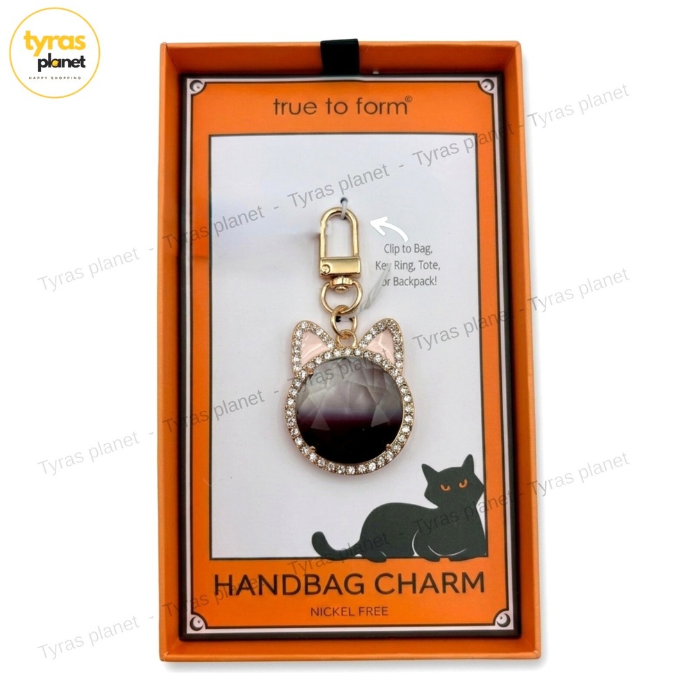 True To Form Handbag Charm Cat Key Ring Tote Backpack Clip Halloween